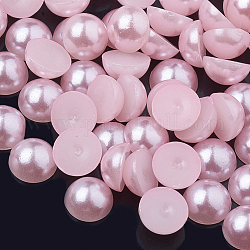 Cabochons en plastique abs, perle d'imitation, demi-rond, rose, 4x2mm, environ 10000 pcs / sachet 