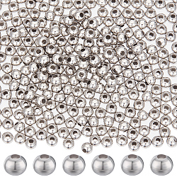 Beebeecraft 400Pcs 304 Stainless Steel Beads, Round, Stainless Steel Color, 6x5mm, Hole: 2.2mm