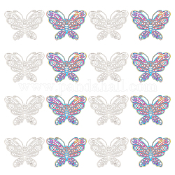DICOSMETIC 40Pcs 2 Colors Stainless Steel Filigree Butterfly Charms Rainbow Color Metal Embellishments Pendant Connectors for Earrings Necklace Jewelry Making, Hole: 0.9mm
