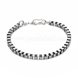 Bracelet chaîne en alliage pour hommes femmes, argent antique, diamètre intérieur: 2-1/4 pouce (5.7 cm)