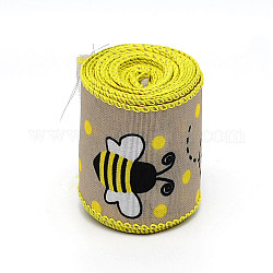 Cinta de poliéster, Accesorios de la ropa, patrón de abejas, vara de oro oscuro, 2-1/2 pulgada (63 mm), 6 m / rollo
