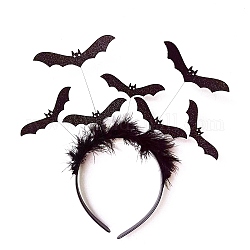 Хэллоуин блестящая летучая мышь тканевая повязка для волос, аксессуары для волос для косплея на Хэллоуин, чёрные, 220 мм