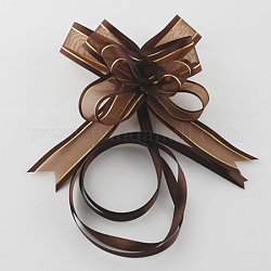 Colored Ribbon, Organza Ribbon and Satin Ribbon, for Christmas Decoration, Golden, Coconut Brown, 95x22x1mm