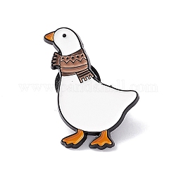 Cartoon Animal Enamel Pin, Electrophoresis Black Alloy Cute Brooch for Backpack Clothes, Duck Pattern, 29x23x2mm, Pin: 1.3mm