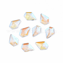 Cabochons de strass en verre, accessoires nail art de décoration, facette, forme de diamant, clair ab, 8x6x2mm