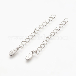 Prolunga catena in acciaio inossidabile, catene frenare, ovale intagliato con charms s.steel, colore acciaio inossidabile, 55~60x4mm
