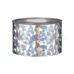 Glänzende Lasertransferfolie Nagelaufkleber Abziehbilder, für Nagelspitzen Dekorationen, Silber, 40 mm, 120 m / Rolle
