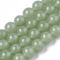 Fili sintetici perline di pietra luminosa, tondo, verde mare scuro, 8x8mm, Foro: 1 mm, circa 47~49pcs/filo, 14.17 pollice~14.69 pollici