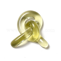 Cabochon in resina trasparente, bowknot, giallo, 26x25~25.5x8mm