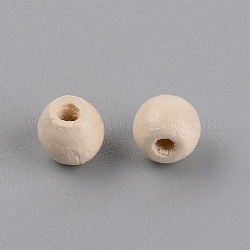 Perline in legno di noce, tondo, Burlywood, 6.5x6mm, Foro: 2 mm