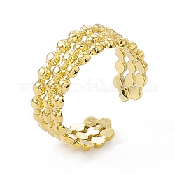 Ионное покрытие (ip) 304 манжетное кольцо из нержавеющей стали для женщин, открытые кольца в форме шаровой цепи с широкой полосой, реальный 14k позолоченный, 8 мм, внутренний диаметр: размер США 7 1/2 (17.8 мм)