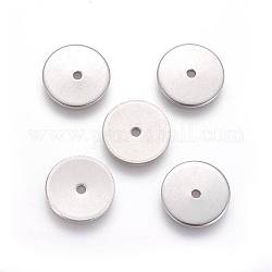 304 Edelstahl-Abstandhalter-Perlen, Scheibe, Edelstahl Farbe, 6x0.7 mm, Bohrung: 1.1 mm