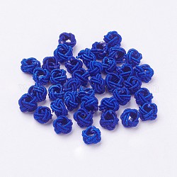 Perline in filo di nylon, tondo, blu royal, 6~6.5x4.5mm, Foro: 2.5 mm, circa 93~100pcs/scatola