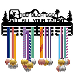 CREATCABIN Inspiring Medal Holder Medal Hanger Display Rack Sports Metal Hanging Athlete Awards Iron Wall Mount Decor Over 60 Medals for Ribbon Medals 15.7x5.9Inch-Too Much Ego Will Kill Your Talent