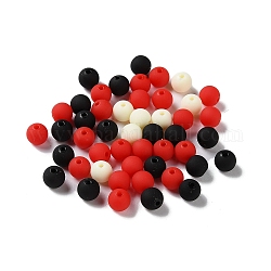 Perles acryliques en silicone imitées de style caoutchouté, ronde, noir, 8x7.5mm, Trou: 1.6mm, environ 1923 pcs/500 g
