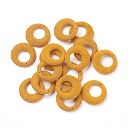 Flockige Acryl Anhänger, Ring, dunkelgolden, 26.5~27x4 mm, Bohrung: 1.2 mm