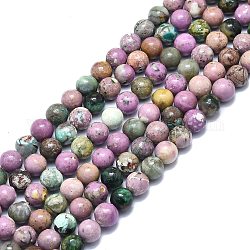 Fili di perle di pietra mica naturale di lepidolite / viola, tondo, 8mm, Foro: 1 mm, circa 48pcs/filo, 15.55 pollice (39.5 cm)