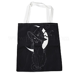 Canvas Tote Bags, Reusable Polycotton Canvas Bags, for Shopping, Crafts, Gifts, Cat Shape, 59cm