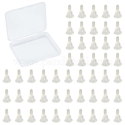 Sunnyclue 100pcs Silikon-Ohrmuttern, Ohrring Rücken, Kegel, Transparent, 10x6 mm, Bohrung: 0.1 mm, 100 Stück