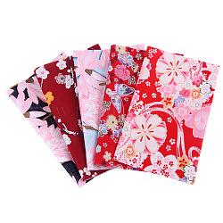 Cotton Craft Fabric, Bundle Rectangle Patchwork Lint Different Designs, for DIY Sewing Quilting Scrapbooking, with Japanese Zephyr Style Pattern, Colorful, 25x20cm, 5pcs/set