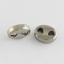 304 Stainless Steel Spacer Beads, Oval, Stainless Steel Color, 7x9x3mm, Hole: 2mm