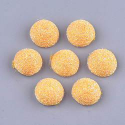 Cabujones de espuma, con poliester, medio redondo / cúpula, naranja, 21~22x11~12 mm, aproximamente 200 unidades / bolsa
