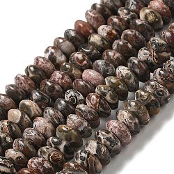 Chapelets de perles de jaspe en peau de léopard naturel, perles de soucoupe, rondelle, 6.5x3mm, Trou: 1mm, Environ 118~119 pcs/chapelet, 15.35'' (39 cm)