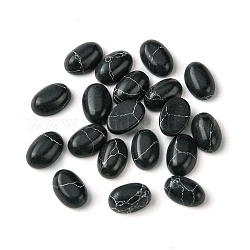 Synthetik Türkiscabochons, gefärbt, Oval, Schwarz, 6x4x2~2.5 mm