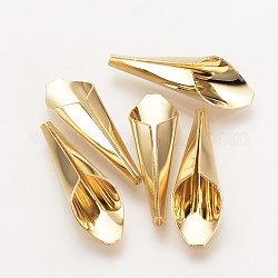 Brass Bead Cones, Nickel Free, Real 18K Gold Plated, 21.5x7x6mm, Hole: 1mm