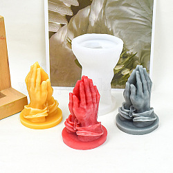 Manos rezando religión tema diy vela moldes de silicona, para hacer velas perfumadas, blanco, 9.2x6.5 cm, diámetro interior: 5.2 cm