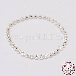 925 стерлингового серебра кольца перста, кольца с шариковой цепочкой, серебряные, размер США 4 1/4 (15 мм)