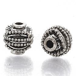 Perles en alliage de style tibétain, sans cadmium et sans plomb, pomme de pin, argent antique, 10x10mm, Trou: 2.5mm, environ 350 pcs/1000 g