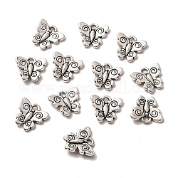 Alloy Charms, Lead Free and Cadmium Free, Butterfly, Antique Silver, 12x13x1.5mm, Hole: 2mm