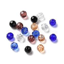 Verre imitation perles de cristal autrichien, facette, ronde, couleur mixte, 6mm, Trou: 1mm