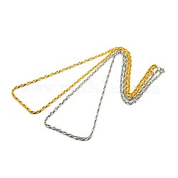 304 collar de cadena de cuerda de acero inoxidable de moda, con cierre de langosta, color mezclado, 22 pulgada ~ 24 pulgadas (55.8~60.9 cm) x3 mm