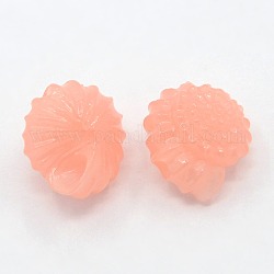 Synthetic Coral Beads, The Undersea World Series, Shell/Nautiloidea, Dyed, PeachPuff, 20x21x15mm, Hole: 1mm