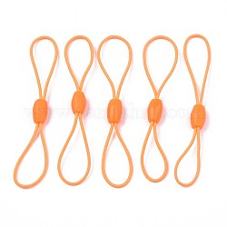 Cordino elastico, con fibbia in perline di silicone, per cartellini appesi, carte, chiavi, arancione, 65~78x1mm