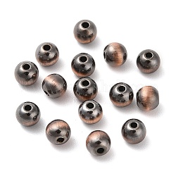 Opaque Acrylic Beads, Round, Copper Plated, 5x4.5mm, Hole: 1.4mm