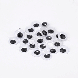 Wobbly Eye Plastic Cabochons, Black, 9x3mm