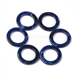 Marco de cuentas de acrílico, estilo de imitación de piedras preciosas, anillo, azul oscuro, 41x4.5mm, agujero: 2 mm, aproximamente 130 unidades / 500 g