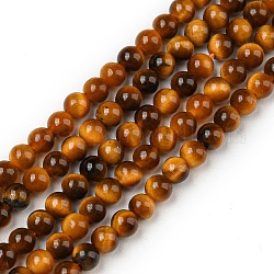 Natürlichen Tigerauge Perlen Stränge, Klasse AA, Runde, 2 mm, Bohrung: 0.3 mm, ca. 170 Stk. / Strang, 15.31~15.51'' (39.4 cm)