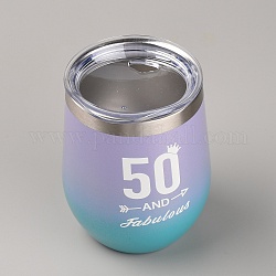 304 вакуумный стакан из нержавеющей стали, пластиковыми крышками, колонки со словом, красочный, 91x117 мм, внутренний диаметр: 73.5 мм