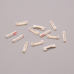 Plastic Safety Pins, with Adhesive Brooch Base and Iron Pin, Rectangle, White, 22x5x4.5mm, Pin: 0.6mm