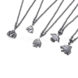 Non-magnetic Synthetic Hematite Necklaces, with Magnetic Clasps, Buddha and Animal, 19.4 inch(49.5cm)