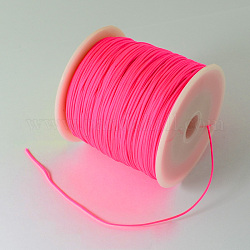 Geflochtenen Nylonfaden, chinesische Knotenschnur Perlenschnur für die Herstellung von Perlenschmuck, tief rosa, 0.5 mm, ca. 150 Yards / Rolle