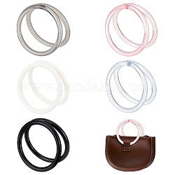 Wadorn 10 шт. 5 цвета ручки для пластиковых пакетов, для аксессуаров для замены сумок, круглые кольца, разноцветные, 11~12.2x1 см, Внутренний диаметр: 9~10.3 cm