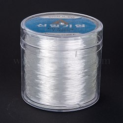 Korean Round Crystal Elastic Stretch Thread, for Bracelets Gemstone Jewelry Making Beading Craft, Clear, 1mm, about 109.36 yards(100m)/roll