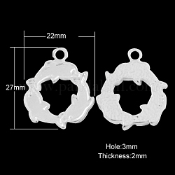 Tibetan Style Pendants, Dolphin Circle, Cadmium Free & Nickel Free & Lead Free, Silver, 27x22x2mm, Hole: 3mm