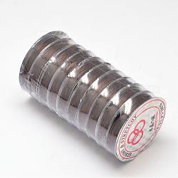 Chaîne de cristal élastique plat, fil de perles élastique, pour la fabrication de bracelets élastiques, brun coco, 0.8mm, environ 10.93 yards (10 m)/rouleau