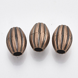 CCB Plastic Beads, Corrugated Beads, Oval, Red Copper, 16x11.5mm, Hole: 4.5mm, about 506pcs/500g